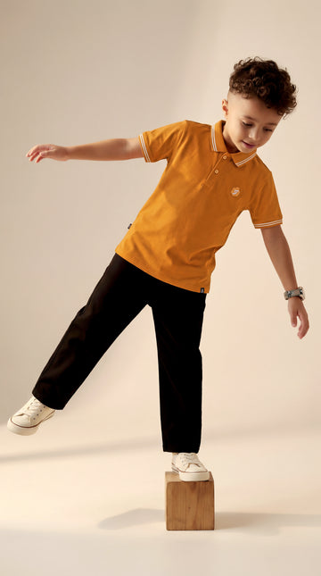 Boys Classic Cotton Polo T-Shirt – Orange