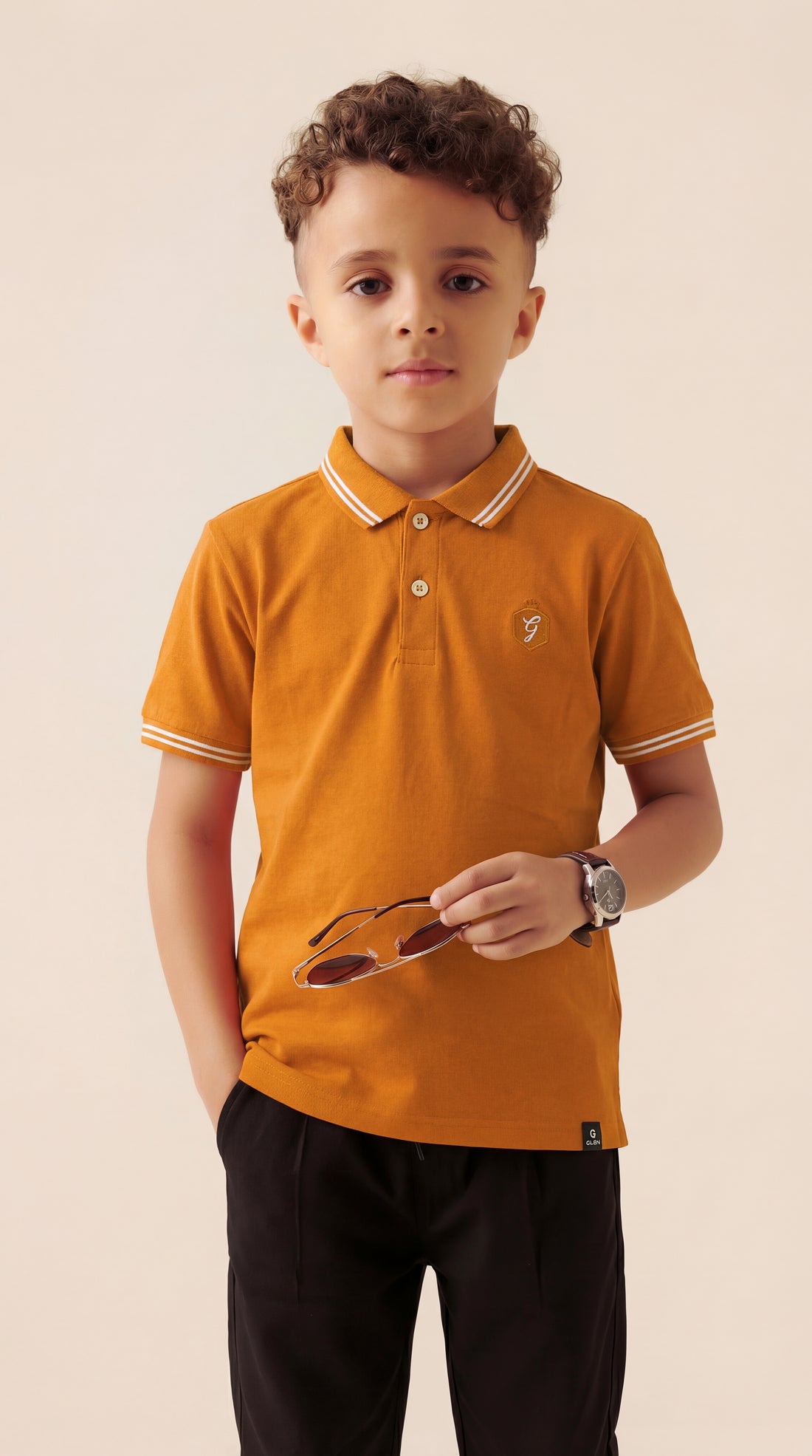 Boys' Heritage Tipped Polo Shirt – Mustard Gold