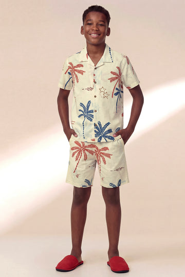 Boys’ Palm Grove Two-Piece Set – Premium Slub Cotton
