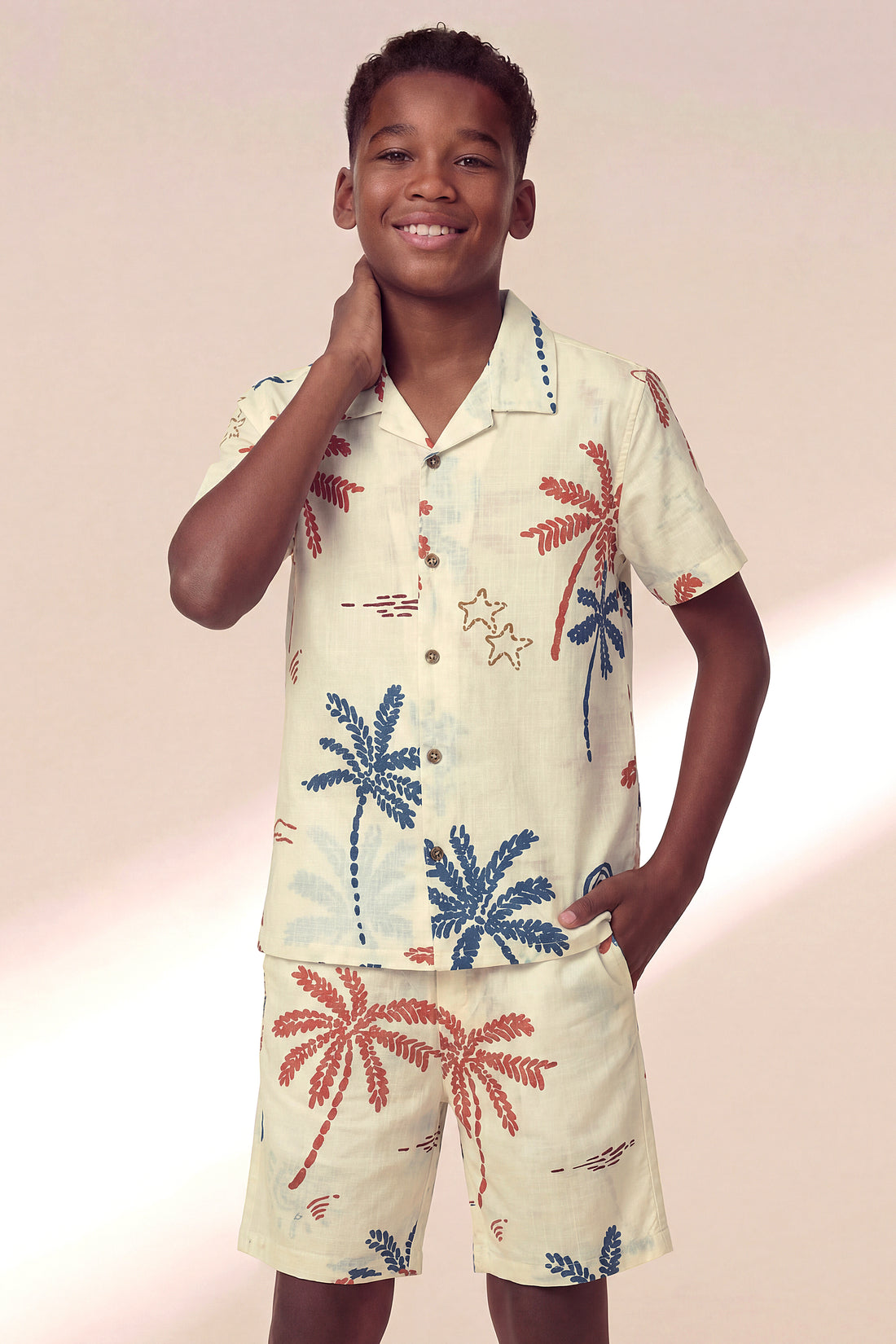 Boys’ Palm Grove Two-Piece Set – Premium Slub Cotton