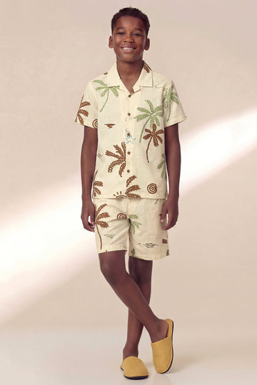 Boys’ Palm Island Matching Set – Premium Slub Cotton