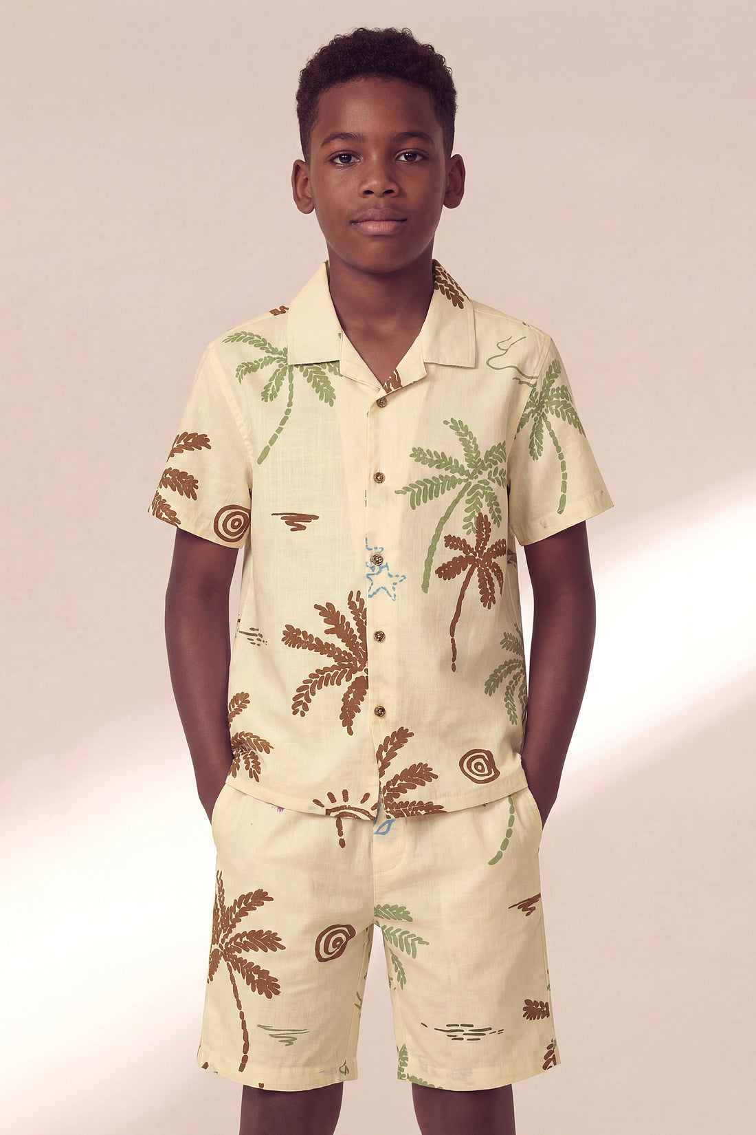Boys’ Palm Island Matching Set – Premium Slub Cotton