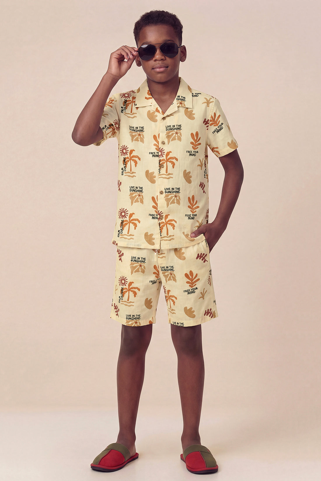 Boys’ Tropical Cotton Slub Matching Set