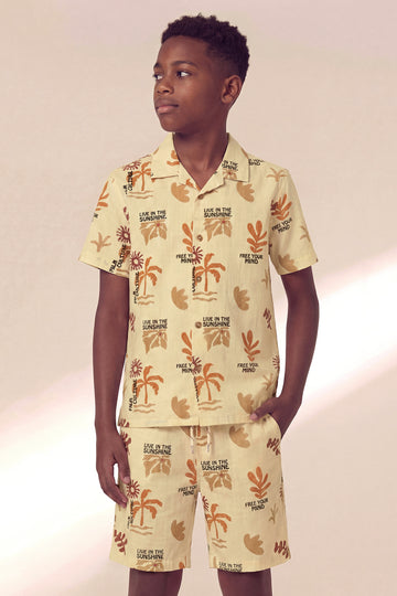 Boys’ Tropical Cotton Slub Matching Set