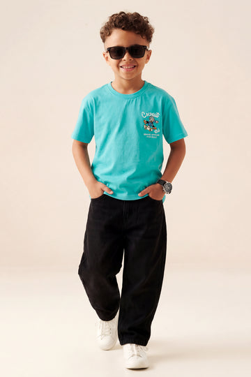 Boys' Graphic Coconut Skater Crewneck T-Shirt – Bright Turquoise